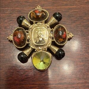 Vintage Gold and Black Brooch